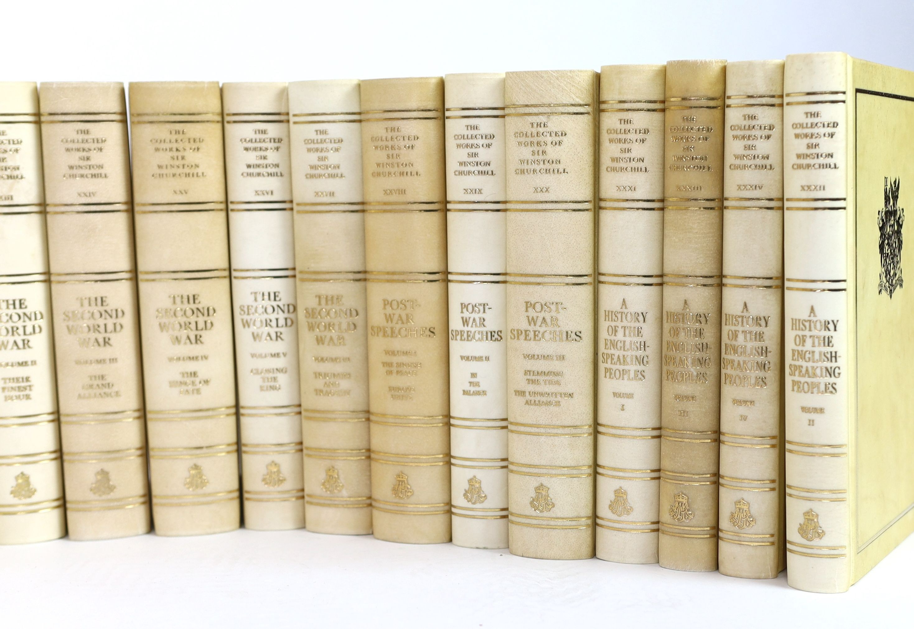 Churchill, Winston Spencer (1874-1965). The Collected Works ... Centenary Edition. London: Library of Imperial History, 1973-1975. Limited edition, number 373. The centenary edition was to be published with a limitation